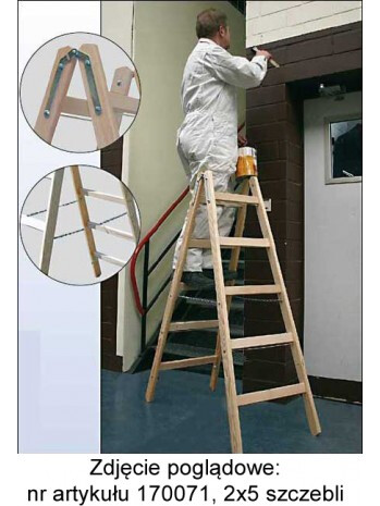 KRAUSE STABILO drabina drewniana dwustronna ze szczeblami 2x8